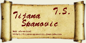 Tijana Španović vizit kartica